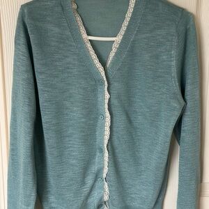 Women's Teal Cardigan Sweater